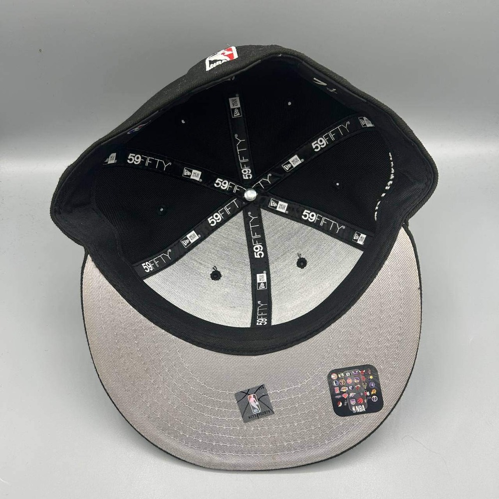 Chicago Bulls Hat Men 7 1/4 Black Embroidered 59Fifty New Era NBA Fitted Cap - Picture 2 of 8